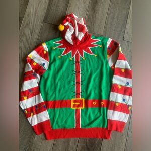 Runway Boulevard Holiday Elf hooded sweater mens size XL. New without tags